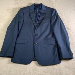 Kenneth Cole Reaction Suit Jacket Mens 36S Blue Stretch Two‎ Button Notch Lapel